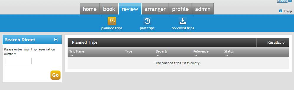 Reviewing Travel You can keep track of all past and present travel by using the Review tab.