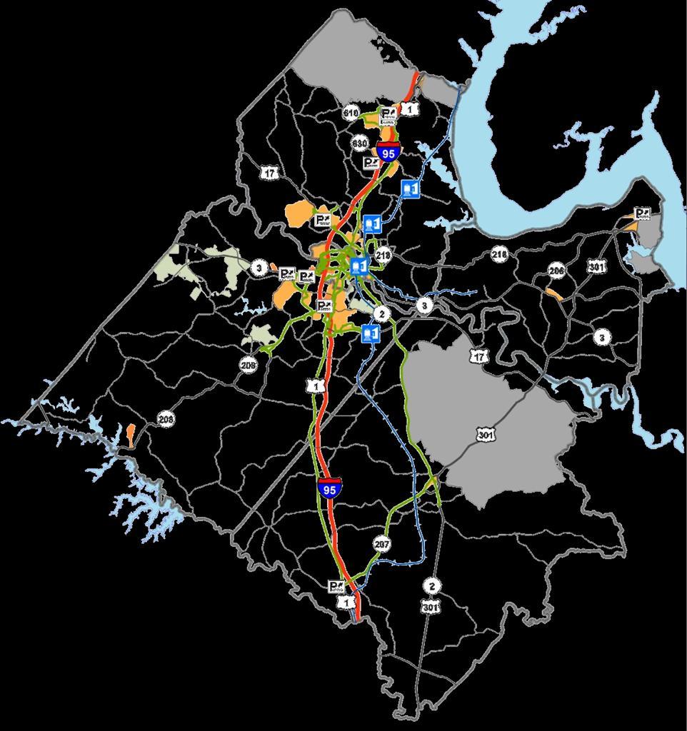 Forecasted Constrained Transit and Transportation Demand Management Outcomes Virginia Railway Express Extension of service to Spotsylvania County