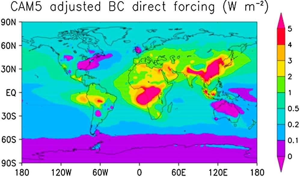 BC is a SLCP radiative forcing is regional Annual mean