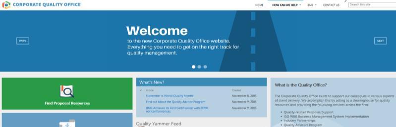 5. OUTREACH AND ENGAGEMENT (CONTINUED) Corporate Quality Office website summarizes the