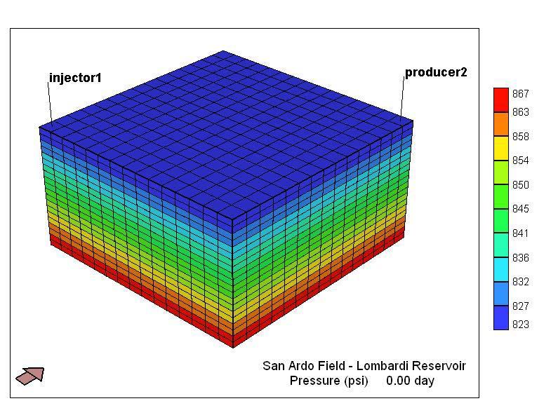22 Fig. 3.5 Lombardi 3D reservoir grid model. TABLE 3.3 HAMACA FIELD HYDROCARBON GAS COMPOSITION Component Gas composition, mole % Normalized gas composition, mole % C1 91.918 97.8840 C2 0.