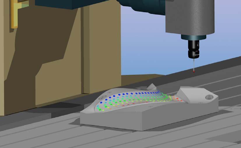 spheres and planes, to a high level of precision. The ability to program complete verification sequences off-line means that there can be minimal interruption of the machining operations.