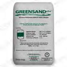 Greensand Plus filter media used for removing soluble iron, manganese, hydrogen sulphide, arsenic and radium from well water supplies; the Manganese Greensand Plus has a manganese dioxide coated