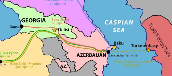 With the last updates, Trans-Caspian gas pipeline is planned to run under the Caspian Sea from Türkmenbaşy to the Sangachal Terminal, then to connect to EU and Turkey via SCPFX and TANAPX and will