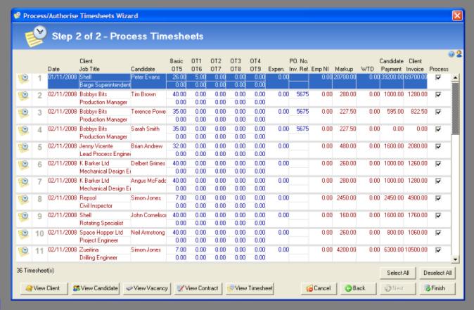 6.1 Batch Processing Timesheets: There are three options for processing timesheets in this screen, these are: Process ALL pending timesheets: This will display a list of all timesheets in the system,