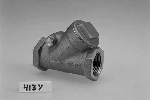 Class 125 Bronze Check Valves Horizontal Swing Regrinding Type Y-Pattern Renewable Seat and Disc 125 PSI/8.6 Bar Saturated Steam to 353º F/178º C 200 PSI/13.