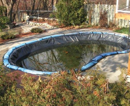 valve for easy filling and draining LOCK-IN COVERS Our Form-fitted winter cover snaps into your PERFORMANCE coping with ease, securing the entire circumference of your pool.
