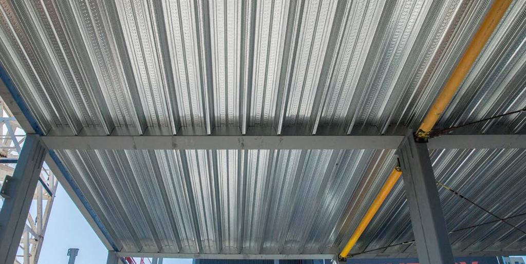 SLIMDEK 210 LONG SPANS AND LOWER FLOOR DEPTHS Fielders SlimDek 210 is a long spanning decking profile capable of achieving unprecedented unpropped spans during construction of up to 7.