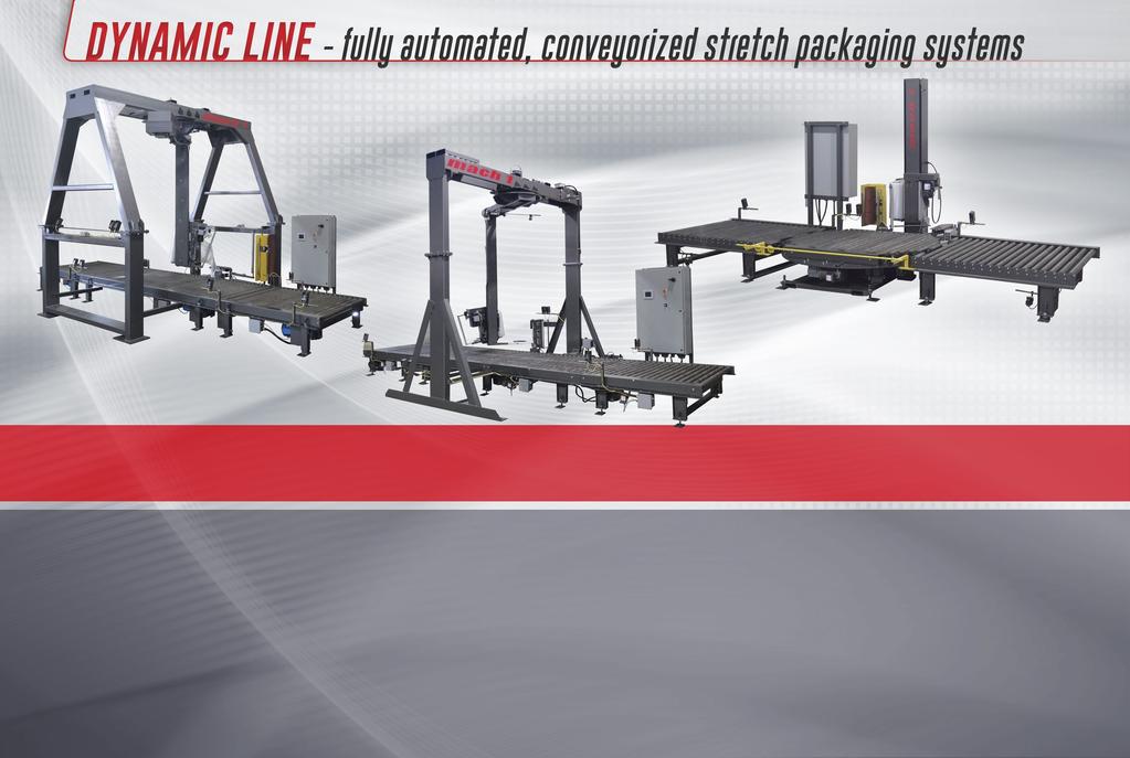 DYNAMIC RTX DYNAMIC TTX DYNAMIC RT SYSTEMS SHOWN WITHOUT SAFETY FENCING PREMIUM AUTOMATION Mach 1 s DYNAMIC automatic stretch packaging systems are the perfect solution for higher production rates