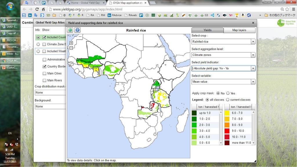 Global Yield Gap and Water Productivity Atlas Variation in yield