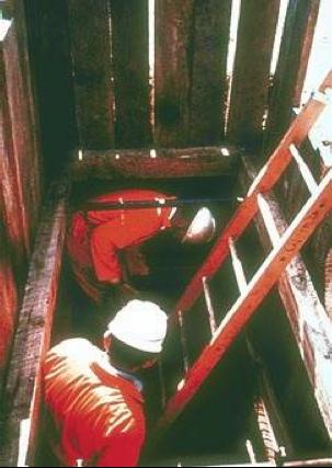 PROVIDE SAFE ENTRY AND EXIT A trench that is 4 or more in depth must have a safe means for workers to get in and out of the trench. A means of egress is required to be within 25 of lateral travel.