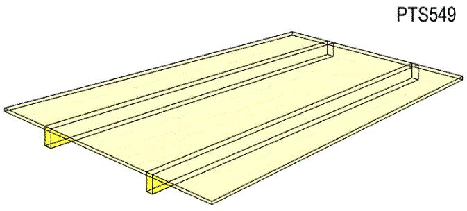 FIGURE 4.8.3.3-3 Beam and One-Way Slab Floor System FIGURE 4.8.3.3-4 Design Sections of Different Widths The bending moments and the associated axial forces calculated for each of the three design sections selected are listed in Table 4.