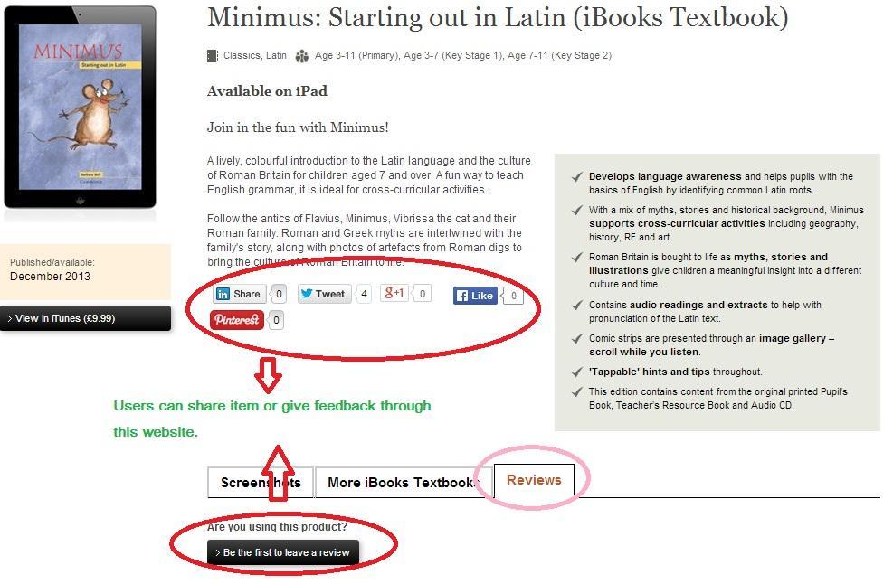 Figure 4: Example of the Cambridge University Press website Figure 4 shows the detail of digital books from the Cambridge University Press website.
