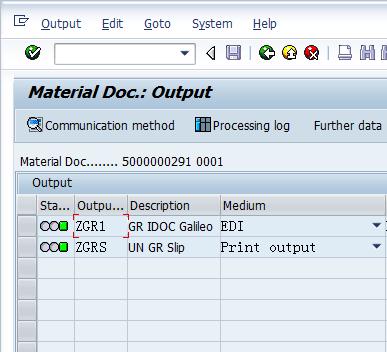 Select the line item idoc Galileo. The status should show green Click the Processing Log button to check that an idoc number has been created.