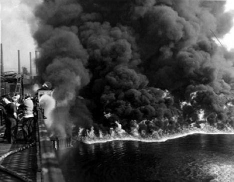 Cuyahoga River burning: in
