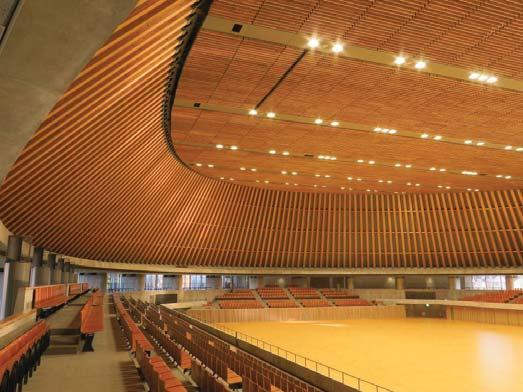 6. Konohana Arena Gymnasium with Hybrid Structure of Wood and Steel (Shizuoka City, Shizuoka) - Floor area: