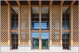 28m 3 /m 2 - Construction cost: 1,248 million yen, or 430 thousand yen/m 2 This building applied cutting-edge wood use