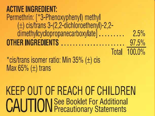 Parts of the Label 5. Ingredients statement. The ingredient statement indicates what active and inert ingredients are in the container.