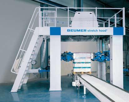 As a result of the innovative technology of the BEUMER stretch hood method, the removal of the heat
