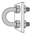 Non-metallic U-Bolts have oversized diameters which allow them to hold steel conduit and plastic pipe. Each U-Bolt comes with two polyurethane hex nuts.