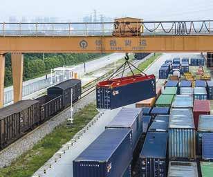 Connection facts 144 % In the first half of 2017, the value of goods traveling by train between China and Europe rose by 144 % compared with the same period in 2016. 1.45 million The yearly container transportation capacity between Europe and China by KTZ-Express, the train operator.