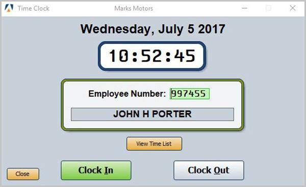 Chapter 11 Time Clock Using the Time Clock Once you are finished entering the setup information and have completed the setup on each workstation, the employees can begin using the time clock to clock