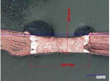 Fig 10b. 20 layers of 8 µm Copper foil, 260 Watts @ 0.24 m/min 4.