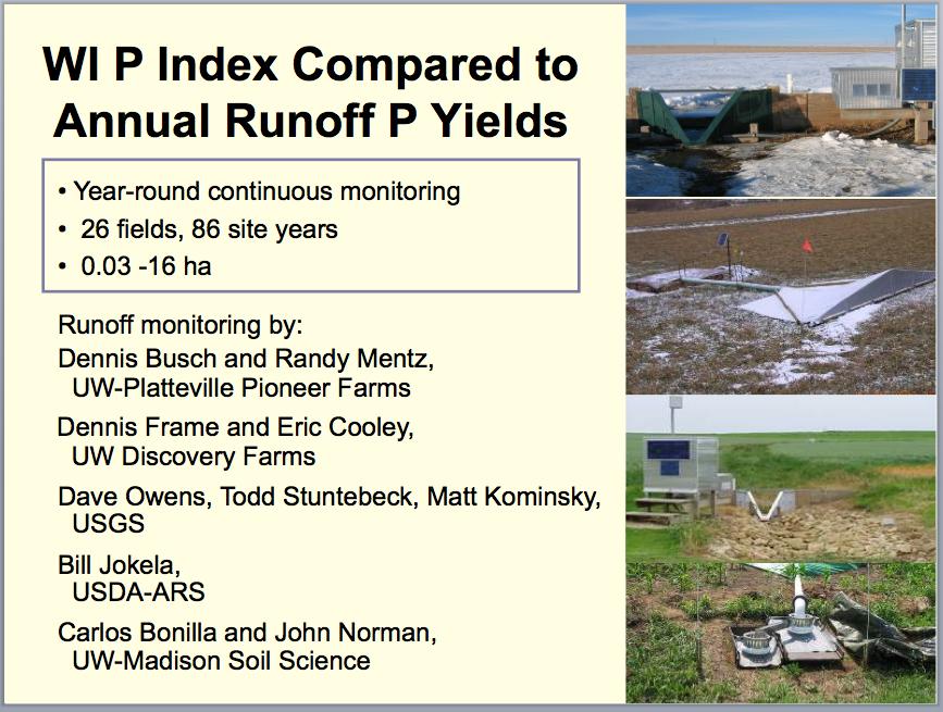 Starting in 2003, there were a number of year-round monitoring projects in Wisconsin within fields and on the edge-of-fields in grassed waterways.