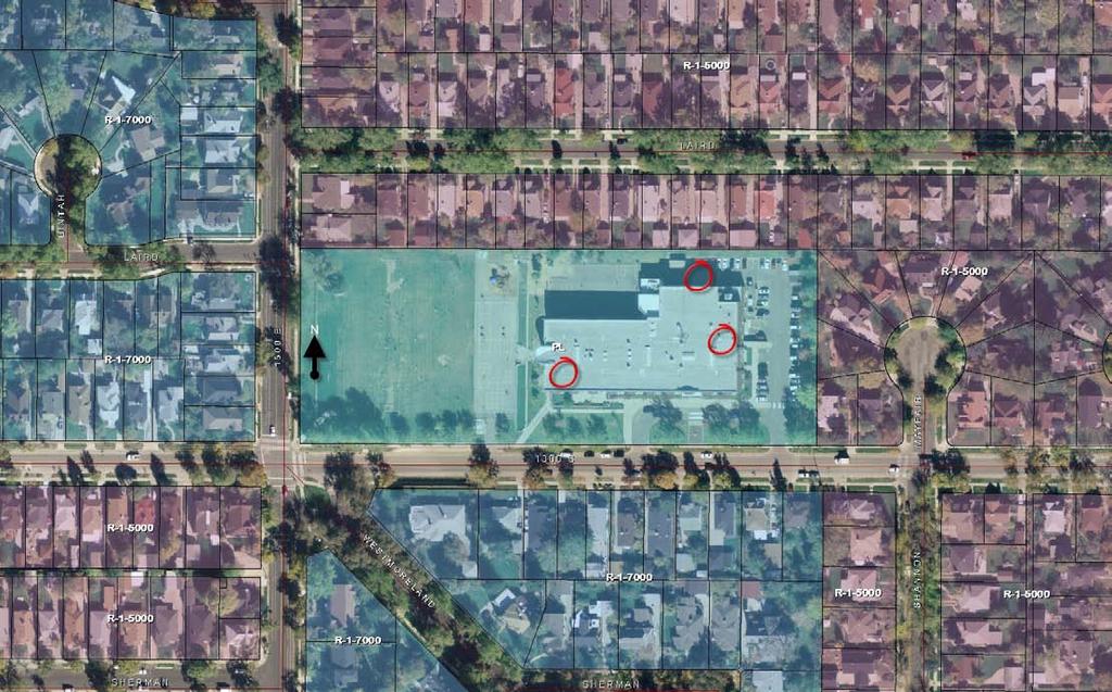 VICINITY MAP 1571 East 1300 South Background Project Description The request is for conditional use approval to install wireless communication equipment on the roof of the existing public school