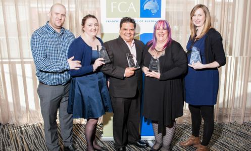 Regional Excellence in Franchising Awards recognise franchising success Victoria/Tasmania Award winners (left to right) John and Lisa Puglisi, Laxman Bhardwaj, Trish Jones and Kate Hopley During July