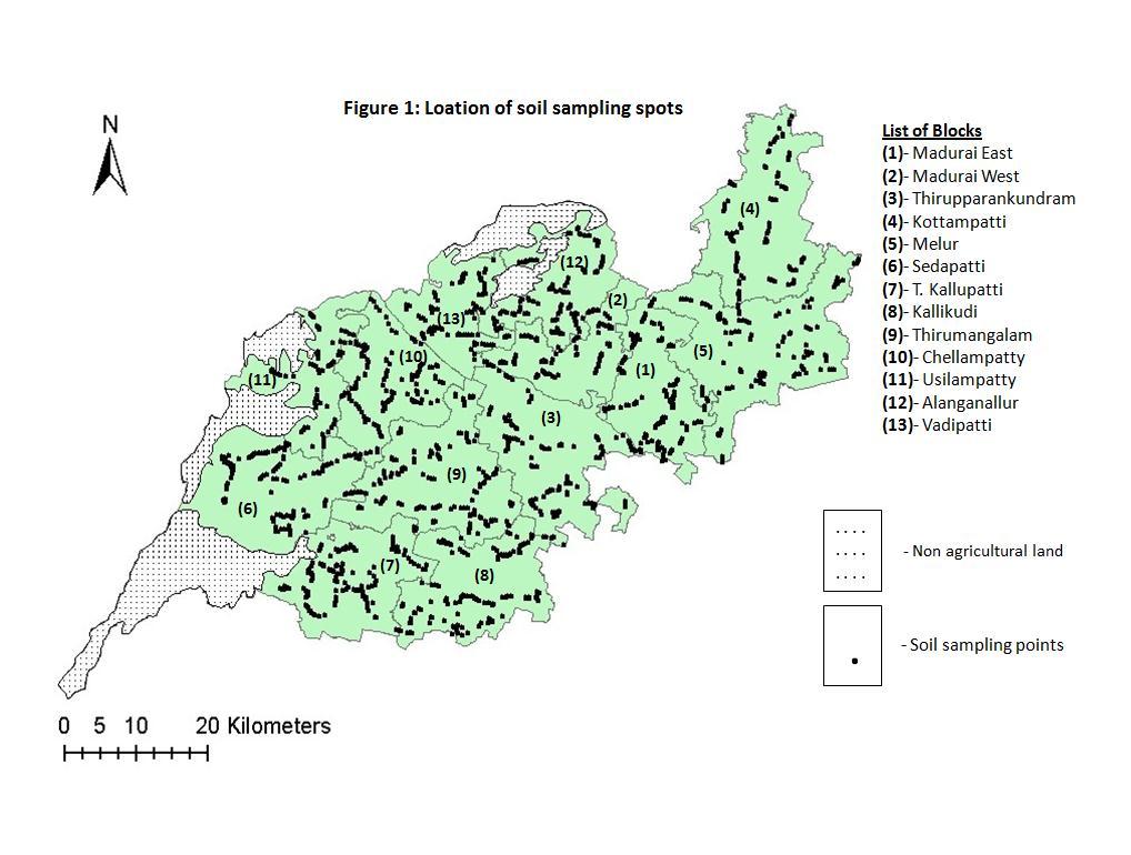 2, Materials and Methods Figure.1 Location of Soil sampling spots 2.
