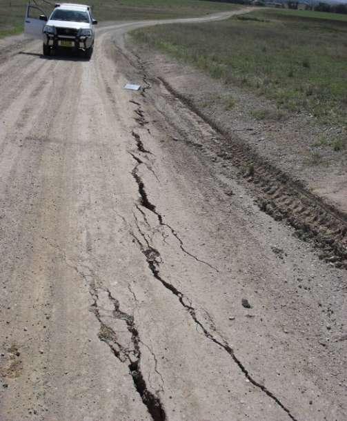 Figure 8: Gateroad cracks in the access road looking north.
