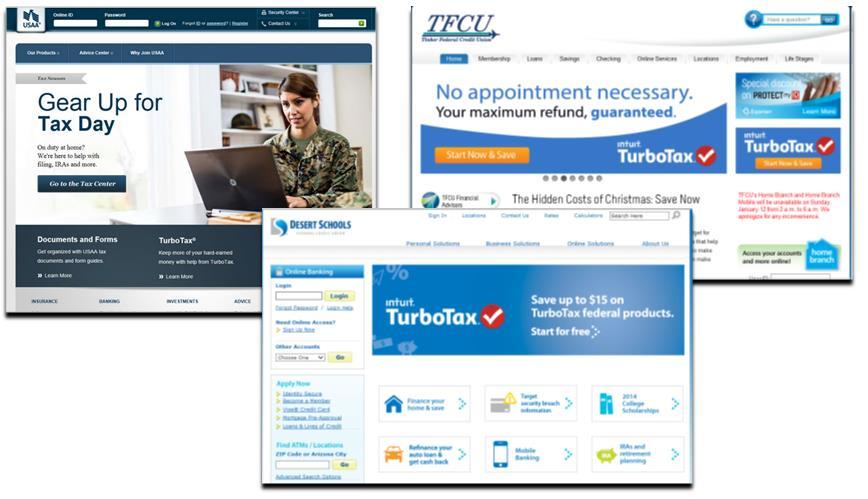 Marketing Best Practices - Banners TurboTax banners placed prominently on your website, linking directly