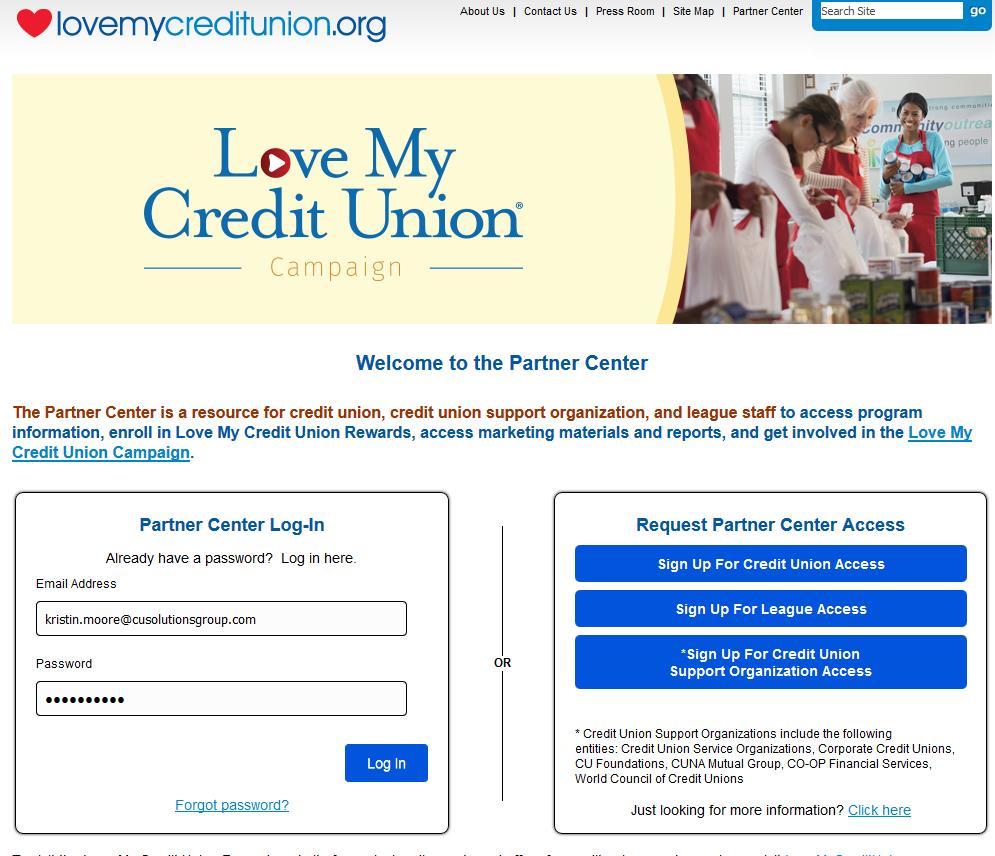 Center at LoveMyCreditUnion.