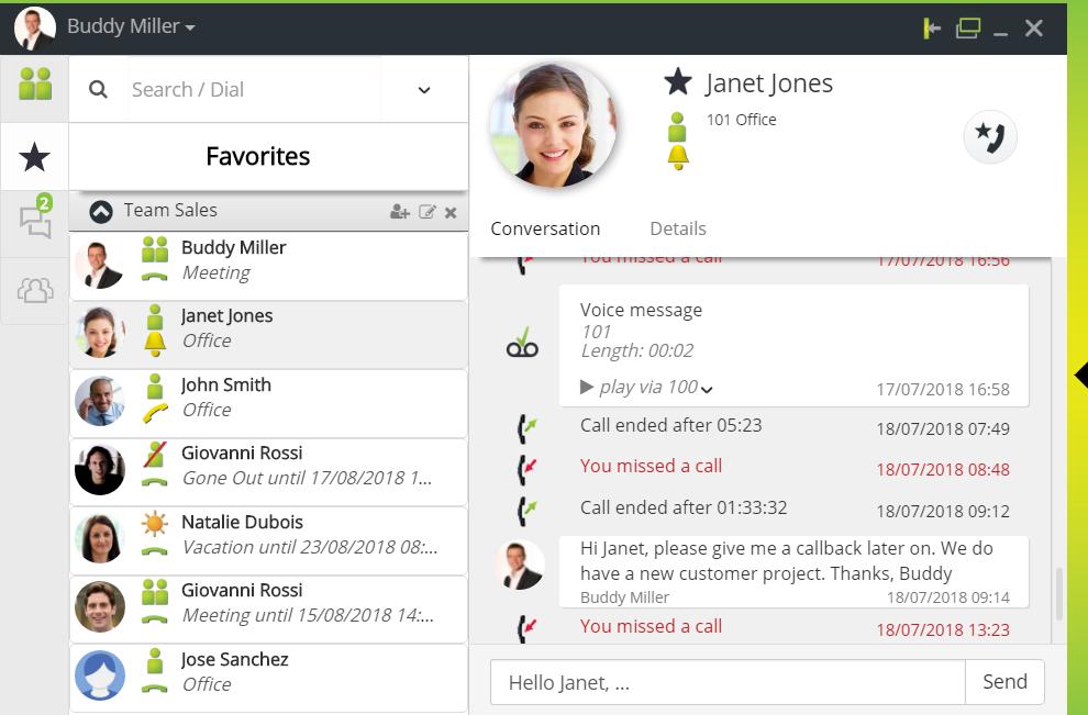 single new conversations view. A complete UC desktop suite myportal for Desktop extends the functionality available in myportal Smart.