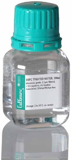 CulGenex also offers DEPC treated water for further assurance of an RNase free solution.