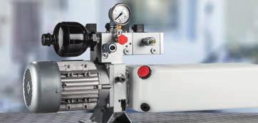 Hydraulics In machining applications, the hydraulic drives provide for maximum precision during tool movement, while clamping devices hold workpieces in place.