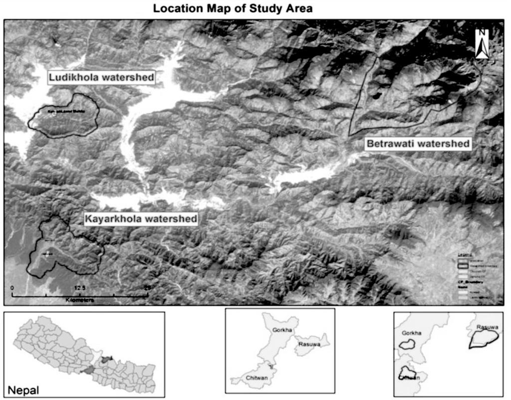 Methods Study Area Three watersheds in Gorkha, Chitwan and Rasuwa districts of Nepal were selected for the study (Figure 1).