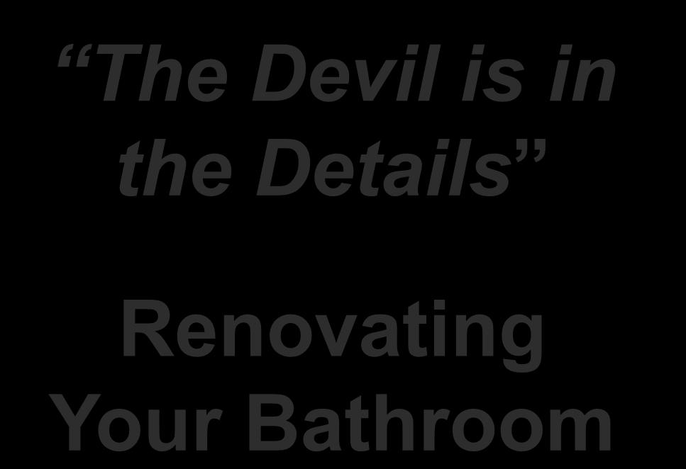 Renovating Your