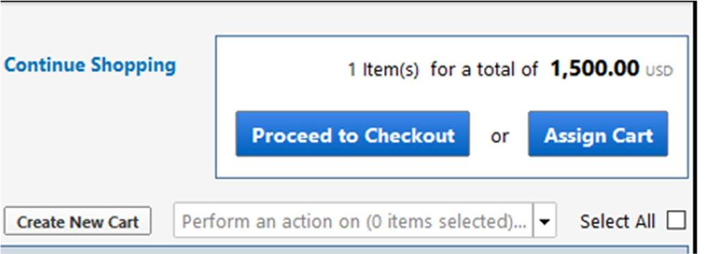 4. Select the cart to open, by checking the box to the right of the cart 5. Click Proceed to Checkout and a requisition will be created 5 C.