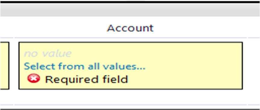 c. For Account Codes, click Select From Profile Values and then either input the desired account code or click Search to