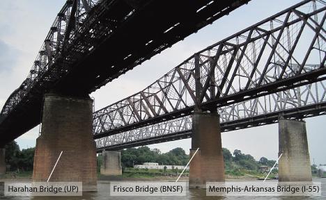 Figure 6-6: Mississippi River Rail Bridges in Greater Memphis Region 6.