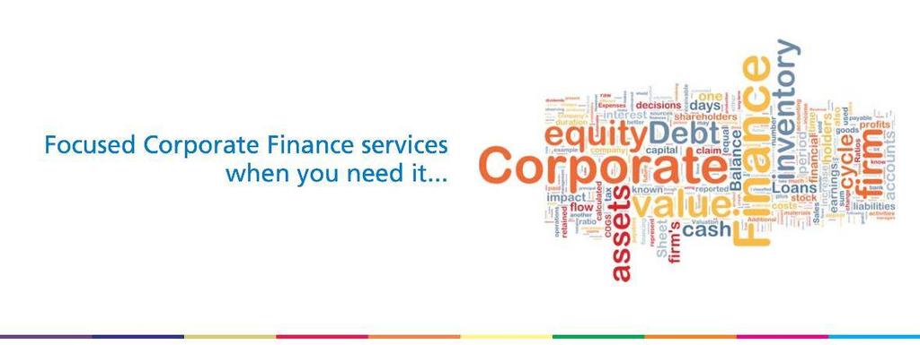 Focused Corporate Finance services Focused Corporate when Finance you need services it... when you need it.