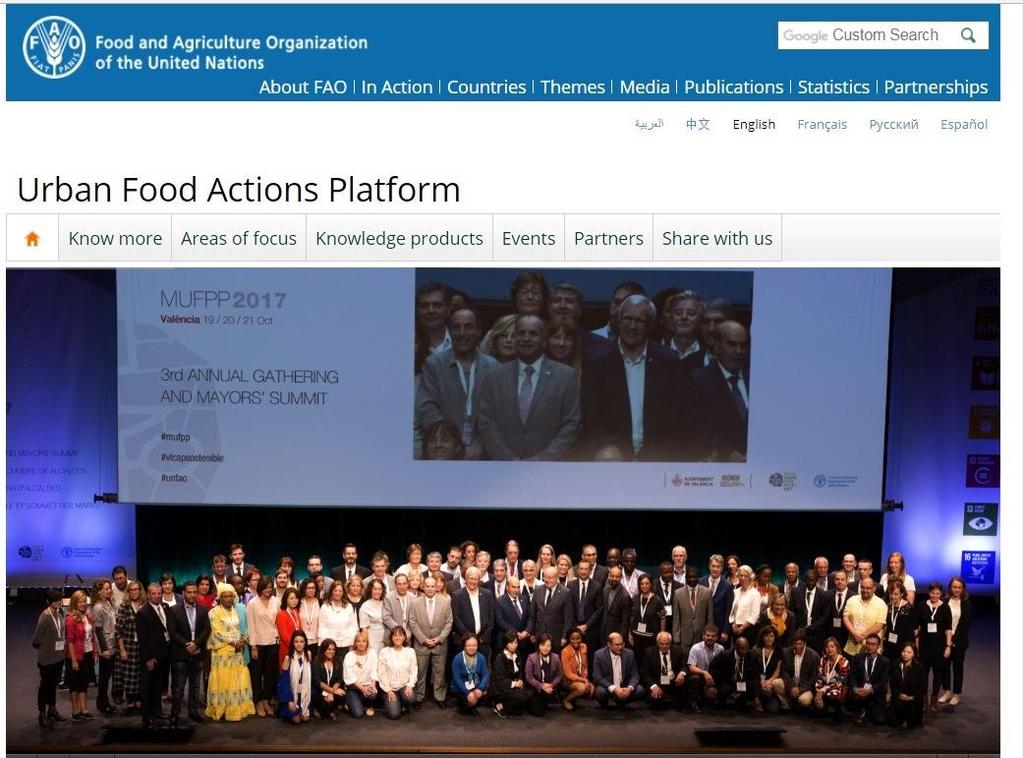 URBAN FOOD ACTIONS PLATFORM The platform is designed for city officials, policy makers, practitioners, non-governmental organizations, researchers, producers organizations, developmental agencies and