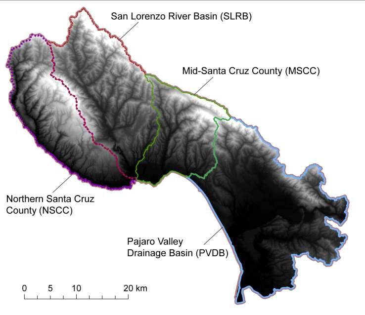 Project Extent and Basin Subareas Santa Cruz and northern Monterey