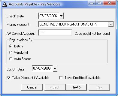 2 Selecting Invoices for Payment Lesson 1: Selecting Invoices for Payment You can select the invoices you want to pay in three ways: by batch number by vendor by letting the system choose based only