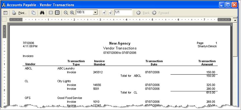 4 Vendor Transaction Reports In this field: Primary Sort Order Secondary Sort Order Enter or select: The order you want the vendors to appear in: Vendor Code, Vendor Sort Name, or Vendor Full Name.