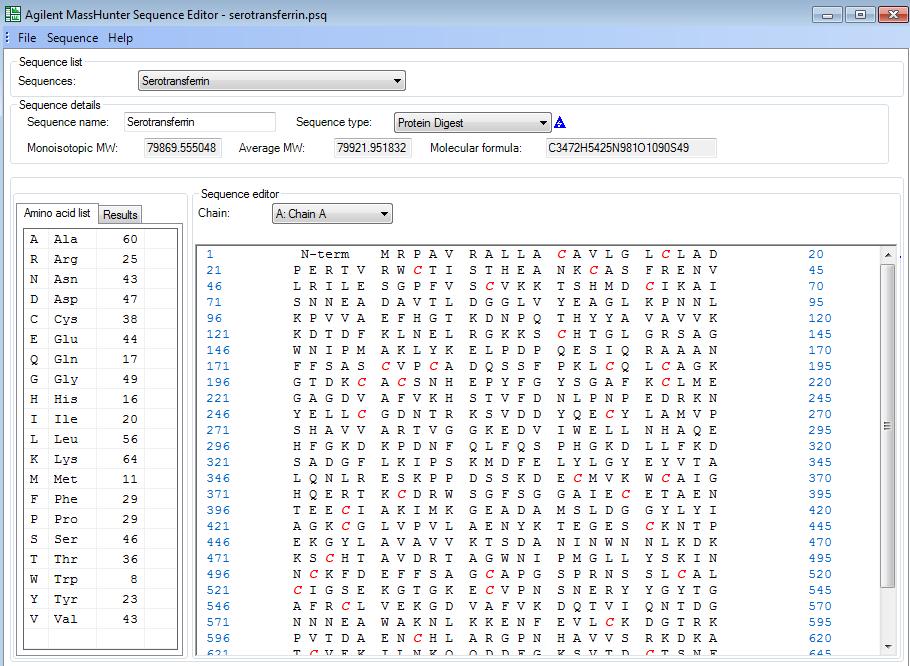 New Protein Sequence Editor and Import Formats A Protein