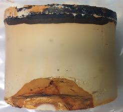 (high ph) side of the 3-month sample of Oxford Clay, which is due to the dissolution of silica and alumina and the presence of released Calcium