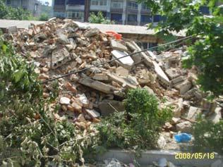 Two teaching buildings of Qiaozhuang primary school and Qingchuan middle school have only slight damages, as shown in Figure 10.